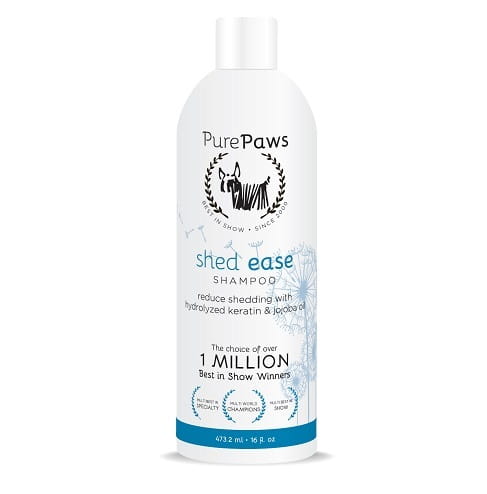 Pure Paws Shed Ease Shampoo – Reduces Shedding and Hair Loss, 437ml Bottle