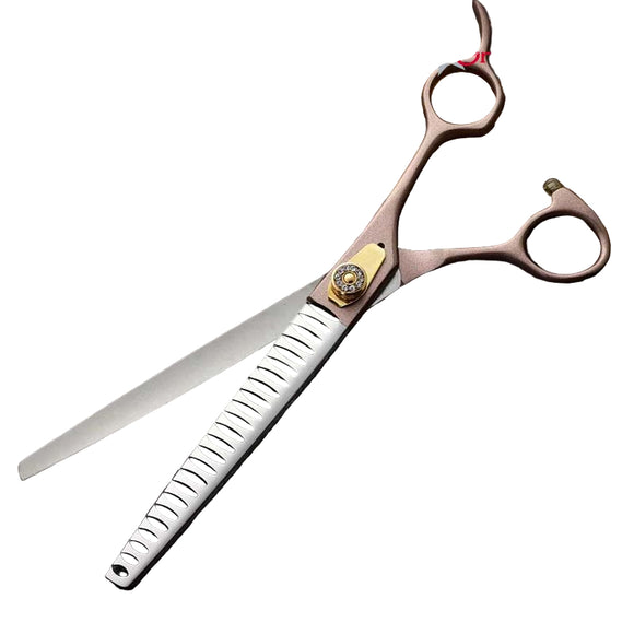 GroomStar Rose Gold Chunker Scissors 7.5" – 24-Tooth Professional Half-Cutting Tool