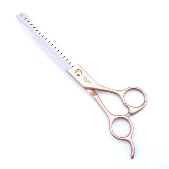 GroomStar Rose Gold Chunker Scissors 7" – 18-Tooth Professional Half-Cutting Tool, Ergonomic Design
