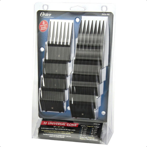 Oster Snap-On Blade Attachment Set – 10 Durable Plastic Combs, 2mm to 32mm Range