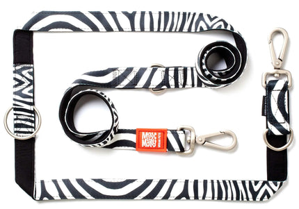 Max&Molly Multi-Leash Zebra – Adjustable 200cm Dog Leash with Unique Pattern, Medium