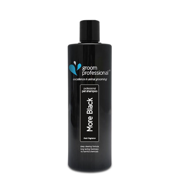 Groom Professional More Black Shampoo – Color-Enhancing Formula for Dark Coats, 450ml Bottle