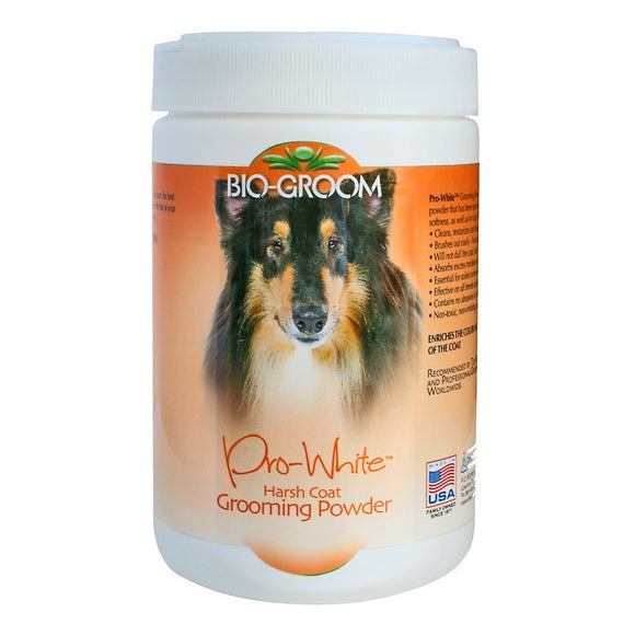 Bio-Groom Pro-White Harsh Coat Powder – Whitening Formula, Enhances Texture, 226g