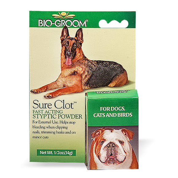 Bio-Groom Sure Clot Styptic Powder – Fast-Acting Bleeding Control, 14.8g Jar