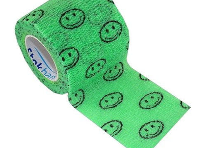 Stokban Adhesive Bandage Green with Smile Design, 5cm x 4.5m – Flexible and Secure