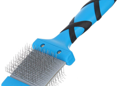 Groom Professional Flexible Slicker Brush – Double-Sided Soft Bristles, Gentle Detangling Tool