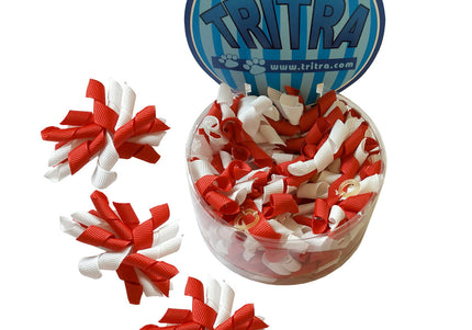 Trim Red and White Grooming Bows – Decorative Accessory Set, 25 Pieces
