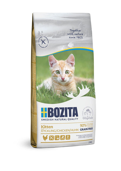 Bozita Kitten Grain-Free Chicken Cat Food – High-Protein Formula, 2kg Bag