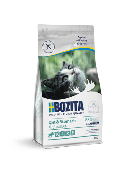 Bozita Diet & Stomach Grain Free Elk Cat Food – Sensitive Formula, 400g