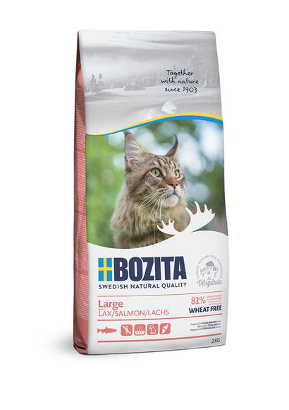 Bozita Large Salmon Cat Food – Wheat-Free Formula, 2kg Bag, Supports Healthy Digestion