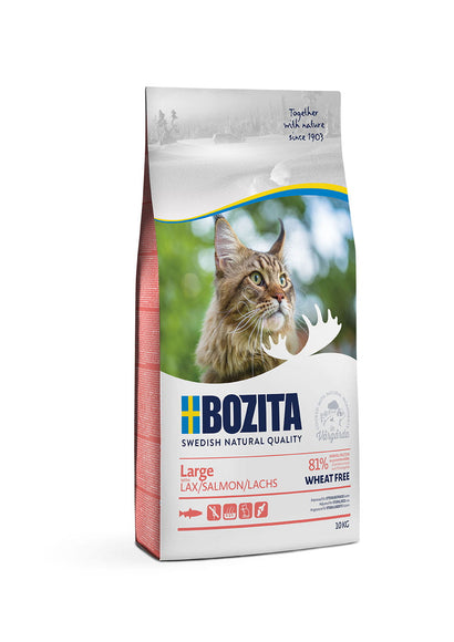 Bozita Large Salmon Cat Food – Wheat-Free Recipe, 10kg Bag for Optimal Nutrition