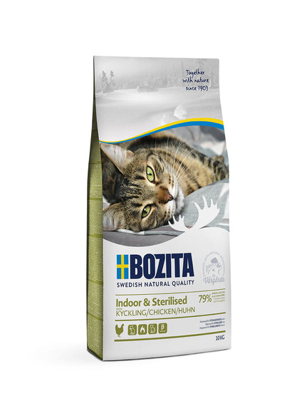 Bozita Indoor & Sterilised Chicken Cat Food – High-Protein Formula with Chicken, 10kg Bag