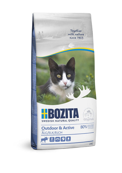 Bozita Outdoor & Active Elk Cat Food – Protein-Rich Dry Formula with Elk Meat, 2kg Bag