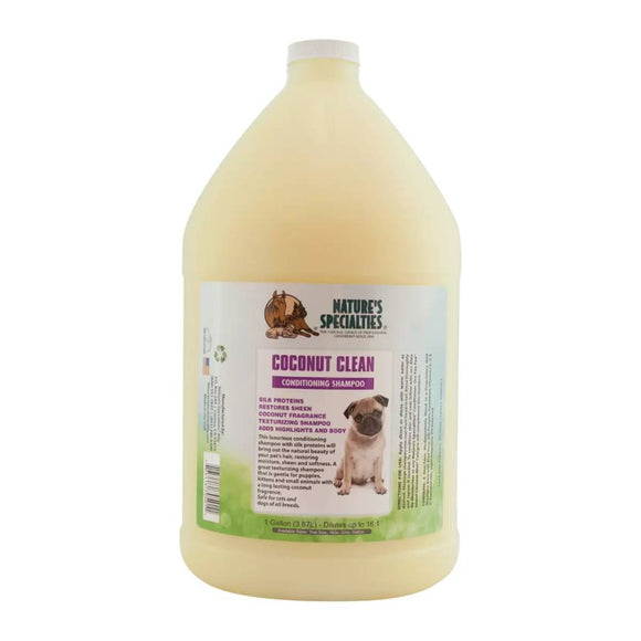 Nature's Specialties Coconut Clean Shampoo – Silk-Enriched Concentrate, 3.8L, Gentle Cleansing Formula