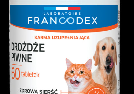 Francodex Brewer's Yeast Tablets – Natural Supplement, 60 Count, Supports Healthy Coat and Skin