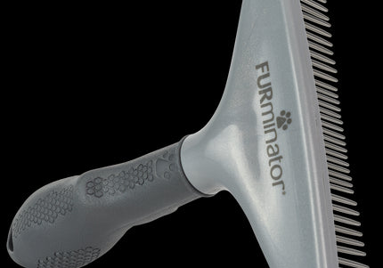 Furminator Grooming Rake – Wide Stainless Steel Comb, Ergonomic Handle for Tangle Removal