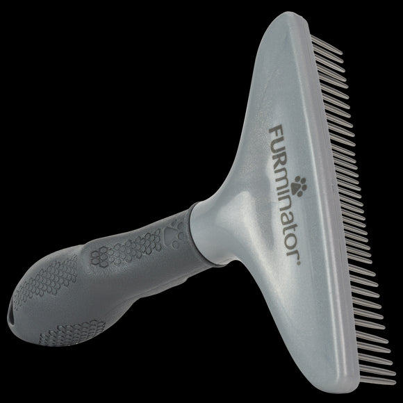 Furminator Grooming Rake – Wide Stainless Steel Comb, Ergonomic Handle for Tangle Removal