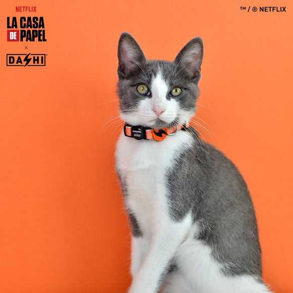 Dashi La Casa De Papel Jarana Cat Collar – Beige Adjustable Collar with Money Heist Theme