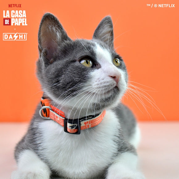 Dashi La Casa De Papel Jarana Cat Collar – Beige Adjustable Collar with Money Heist Theme