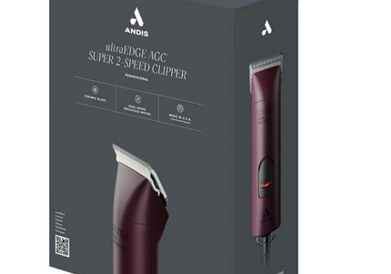 Andis AGCB Super Brushless Trimmer – Quiet Professional Clipper with 1.5mm Blade and Attachments, Burgundy