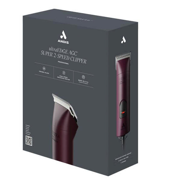 Andis AGCB Super Brushless Trimmer – Quiet Professional Clipper with 1.5mm Blade and Attachments, Burgundy