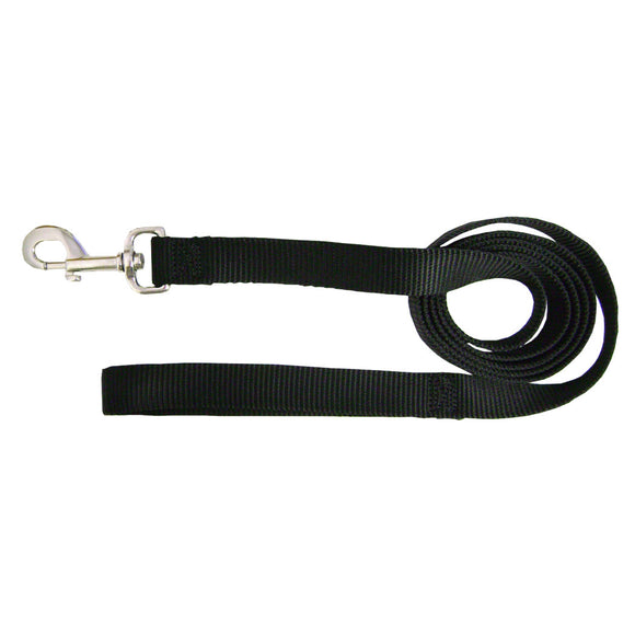 Hamilton Single Thick Leash – Black Nylon, 16mm Wide, 122cm Long, Durable Short Design