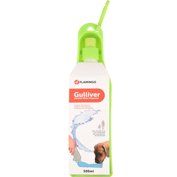 Flamingo Gulliver Water Dispenser 500ml – Leakproof Portable Bottle, Fuchsia Color