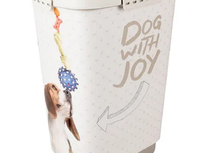 Flamingo June Food Barrel 23.3L – Large Airtight Dog Food Container with Scoop Included