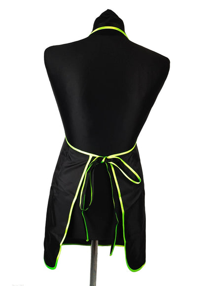 Waterproof Grooming Apron – Adjustable Design with Pocket and Lime Trim, Durable Protection