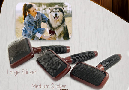 Kenchii Slicker Brush – Elegant Maple Wood Grooming Brush, Large Size, Ergonomic Design