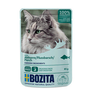 Bozita Wet Cat Food Sachet – Pieces in Jelly with Perch, 85g, High-Quality Protein