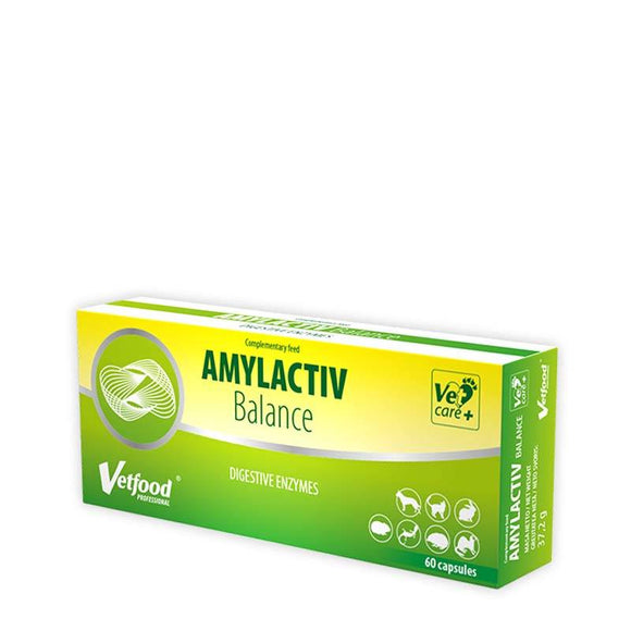 Vetfood Amylactiv Balance Digestive Enzyme Capsules – 60 Count, Supports Healthy Digestion