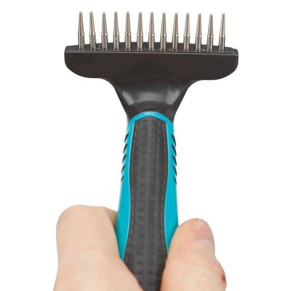 Trixie Single-Row Transverse Comb – 2cm Needles, Ideal for Long-Haired Coats, Compact Design
