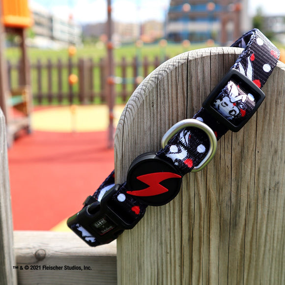 Dashi Classy Betty Cat Collar – Black Adjustable Collar with Betty Boop Pattern, Durable Buckle