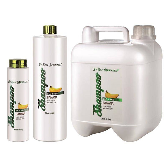 Iv San Bernard Banana Shampoo – Gentle Cleanser for Medium Fur, SLS and SLES Free Formula