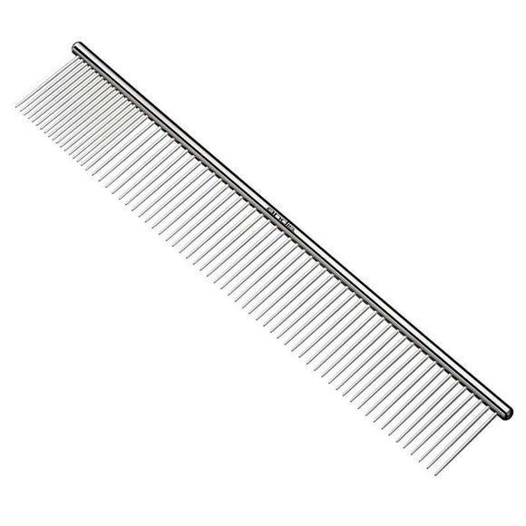 Andis Metal Grooming Comb – 25cm Length, Mixed 80:20 Pin Spacing for Versatile Styling