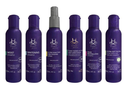 Hydra Grooming Cosmetics Discovery Set – 4 Shampoos, Mask, Leave-In Conditioner Sampler