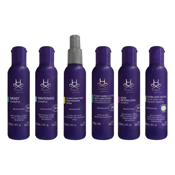 Hydra Grooming Cosmetics Discovery Set – 4 Shampoos, Mask, Leave-In Conditioner Sampler