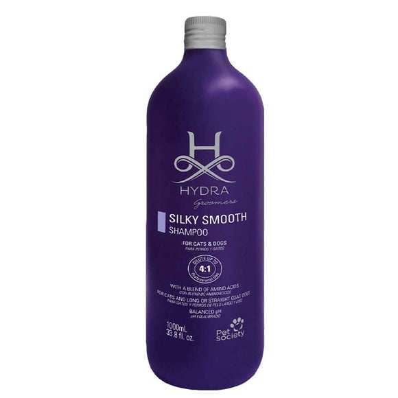 Hydra Professional Silky Smooth Shampoo – Concentrated 4:1 Formula, 1L, Enhances Long Silky Coats