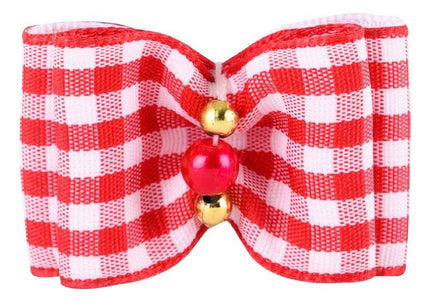 Show Tech Fancy Tartan Grooming Bows – Elastic Band, Colorful 36 Piece Set