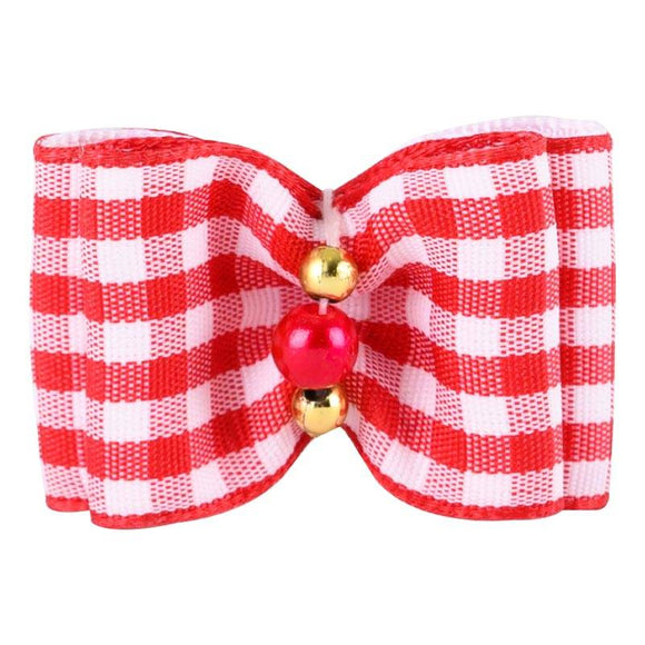 Show Tech Fancy Tartan Grooming Bows – Elastic Band, Colorful 36 Piece Set
