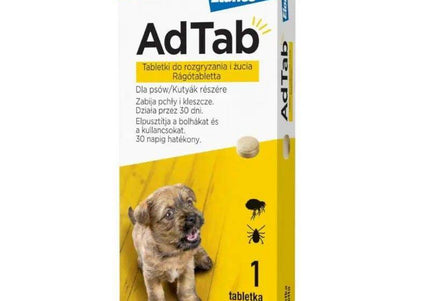 AdTab Flea and Tick Protection Tablet – Small Dog, 1.3–2.5kg, Fast-Acting Formula