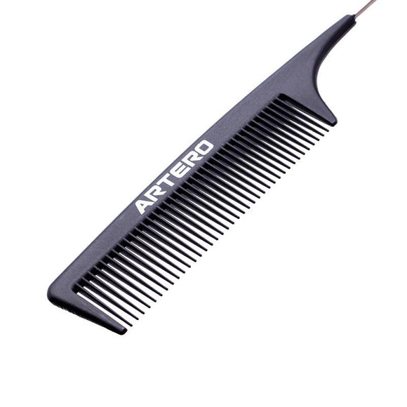 Artero Professional Carbon Grooming Comb – Lightweight Metal Pin Tail, Durable Salon Tool