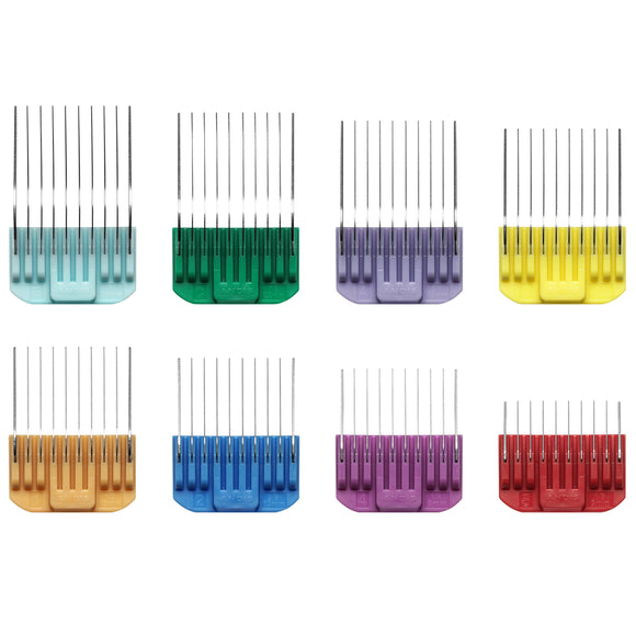 Andis Adjustable Blade Combs Set – 8-Piece Guide Attachments for Vida and Pulse Li-5 Clippers