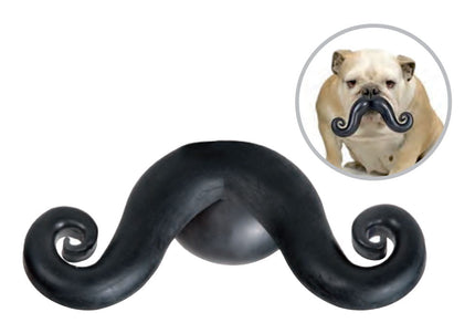 Record Rubber Mustache Dog Toy – Durable Chewable Design with Fun Play Appeal