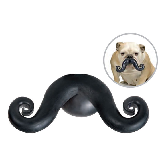 Record Rubber Mustache Dog Toy – Durable Chewable Design with Fun Play Appeal