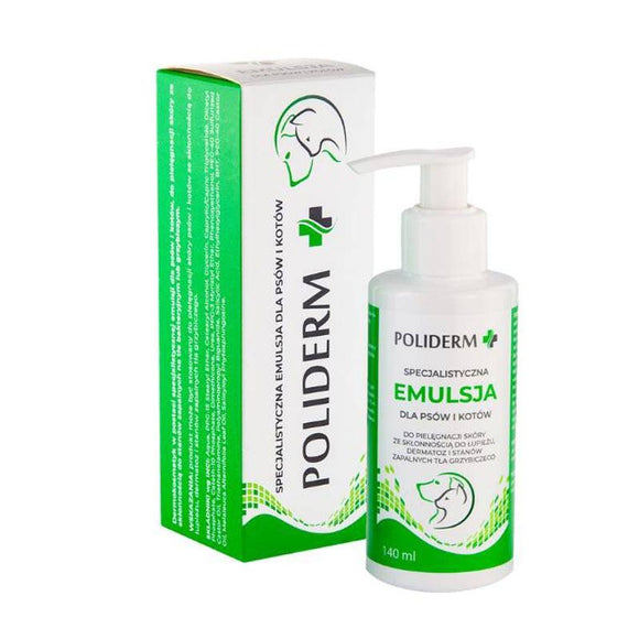Poliderm Dermocosmetic Emulsion – Gentle Skin Care Formula, 140ml Bottle