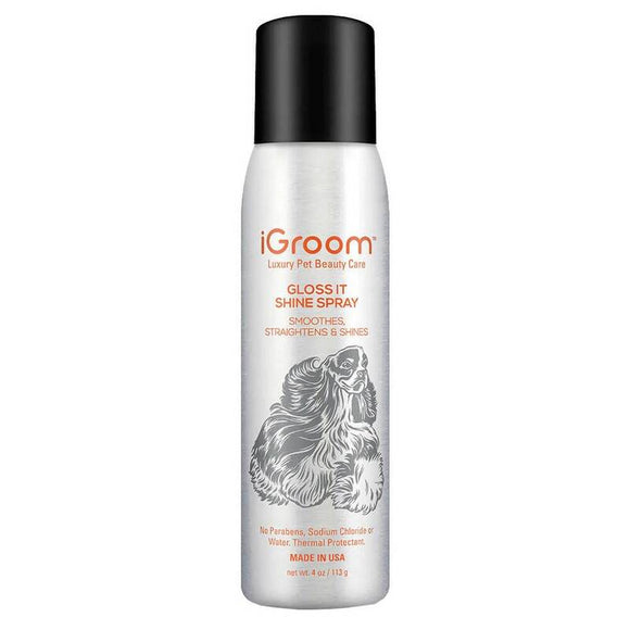 iGroom Gloss It Shine Spray – Smoothing and Glossing Finishing Mist, 113g