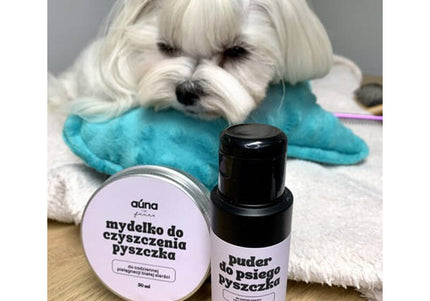 Auna Bright Eyes Care Set – Soap, Brush, and Powder for White Fur, Gentle Stain Removal