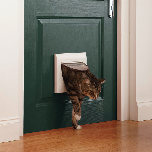 PetSafe Staywell Classic Cat Flap – White, Adjustable 4-Way Locking Door